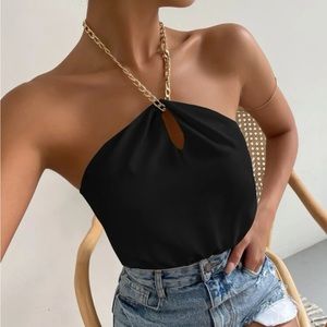 Cut Out Backless Halter Top